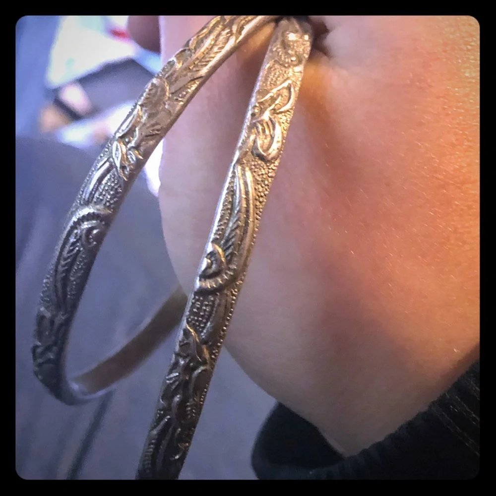 Vintage Silver Engraved Bracelets - Picture 4 of 9